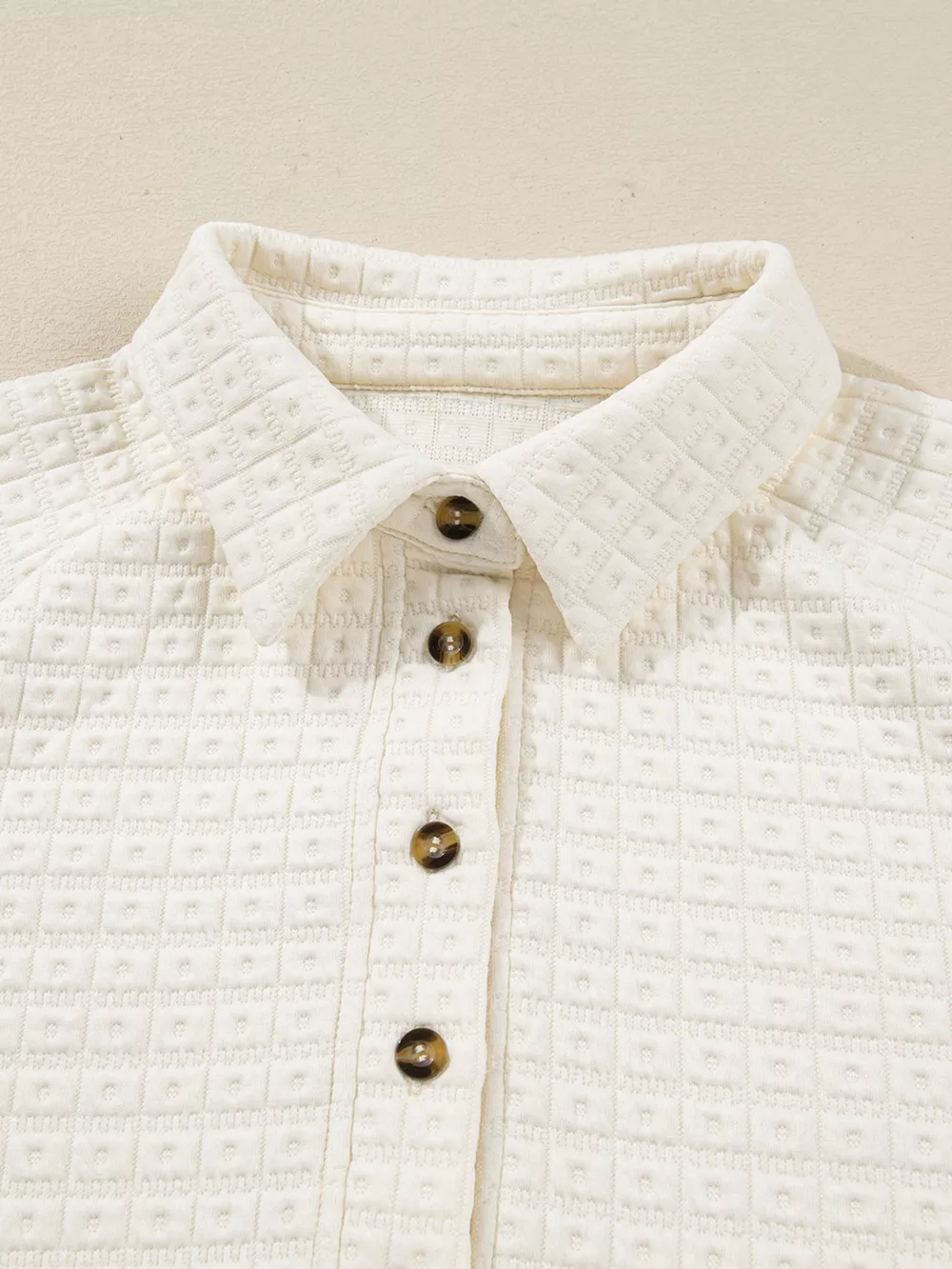 Textured Half Button Collared Sweatshirt, image 8