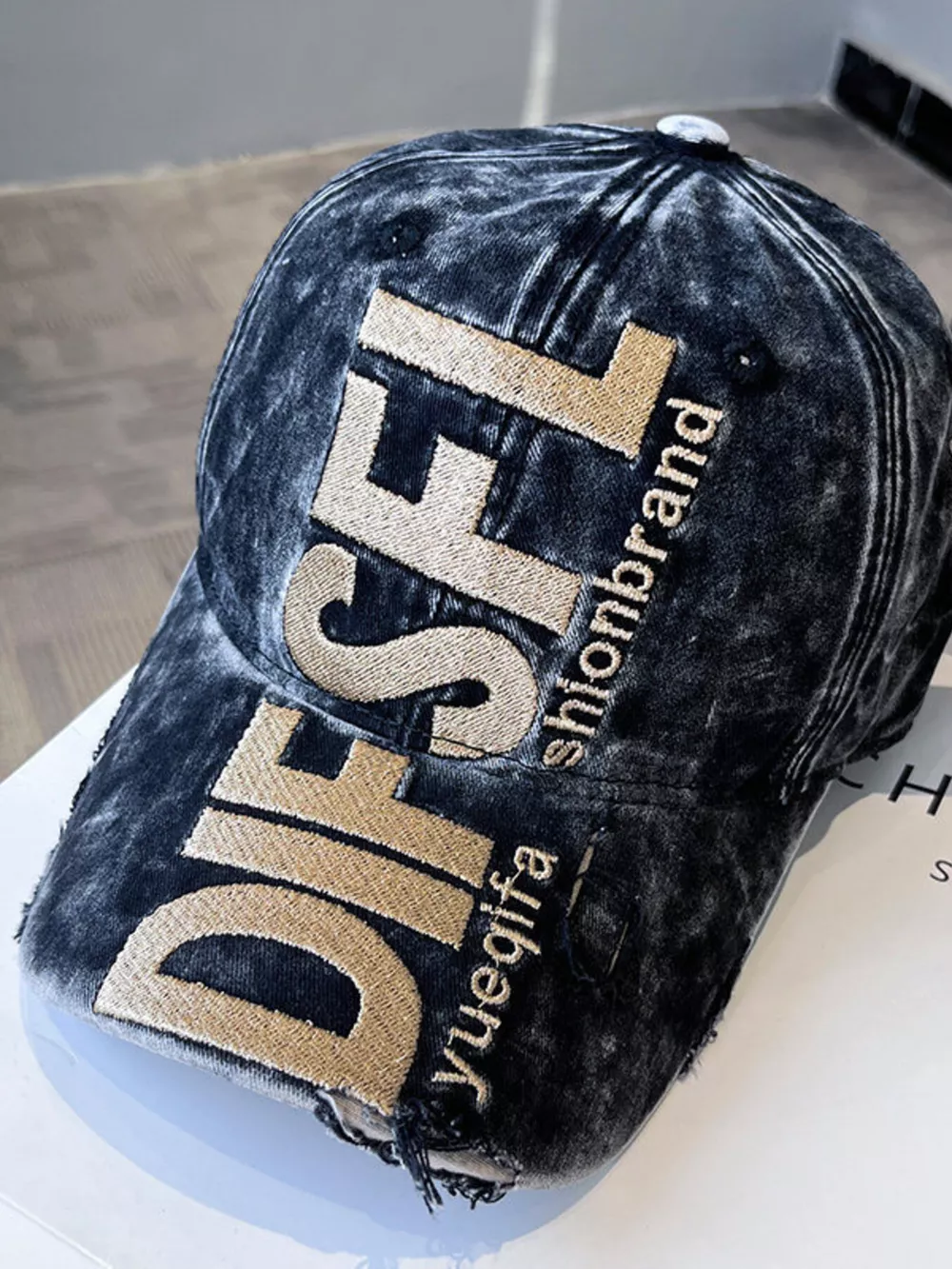 Distressed Embroidered Baseball Cap, image 2
