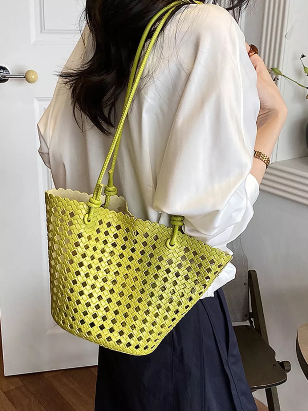 Woven Leather Shoulder Bag, image 4
