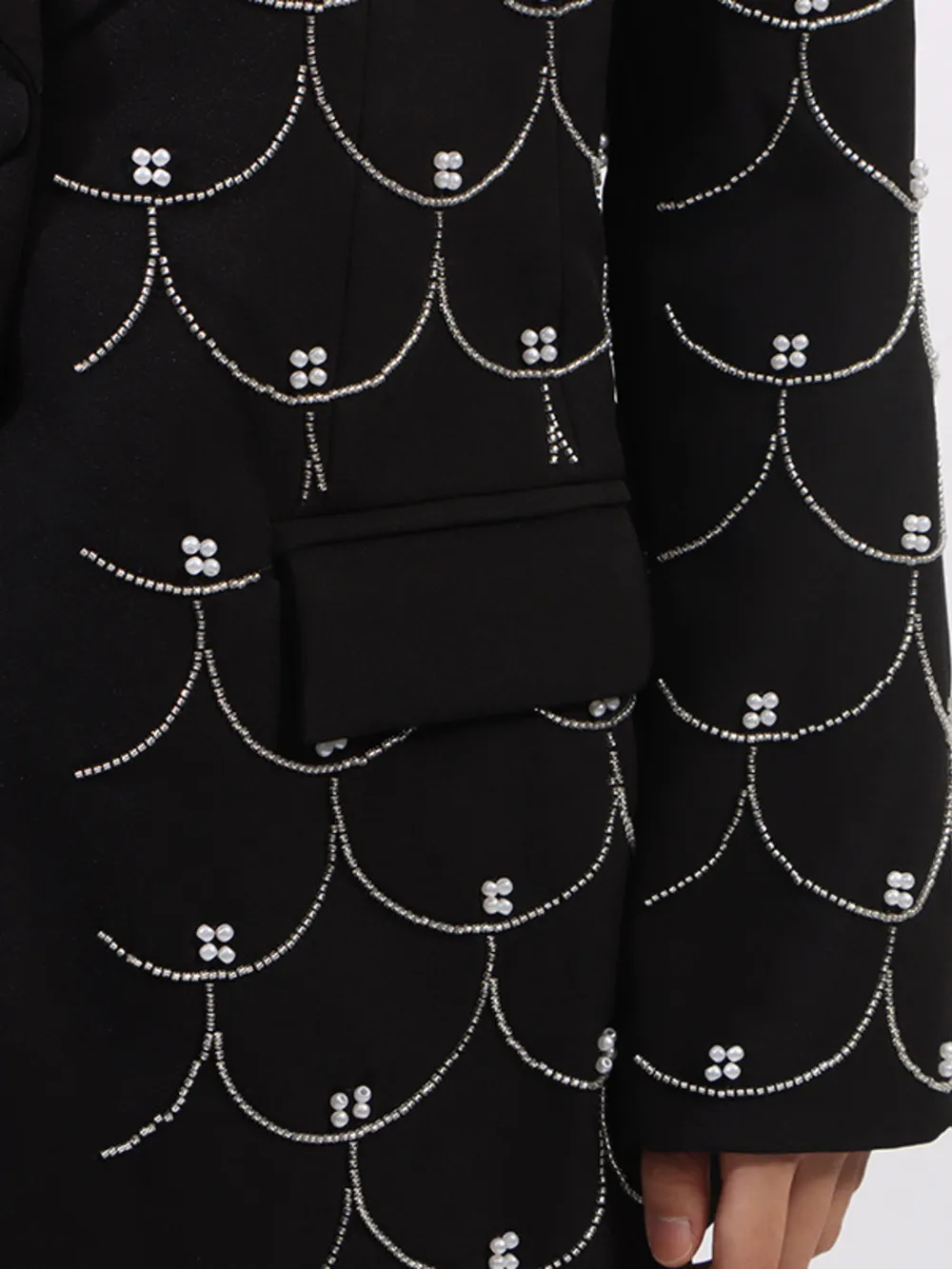 Pearl Detail Long Sleeve Blazer, image 11