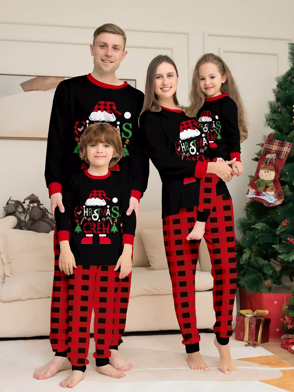 Full Size Matching Family Christmas Pajamas Set with Festive Graphic Plus Size, image 2