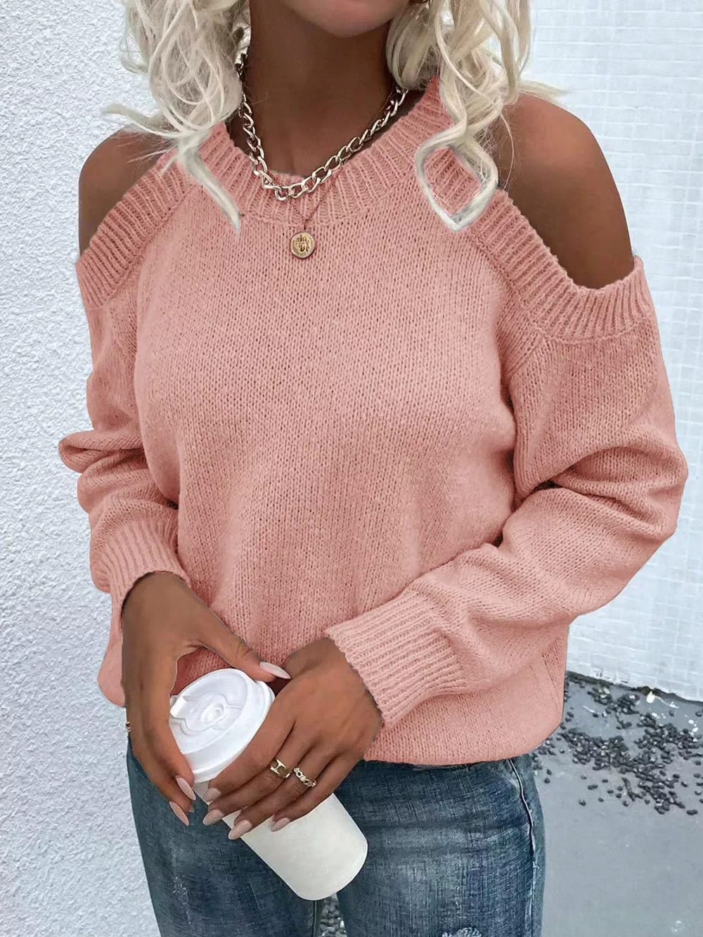 Cold Shoulder Knit Sweater, image 4