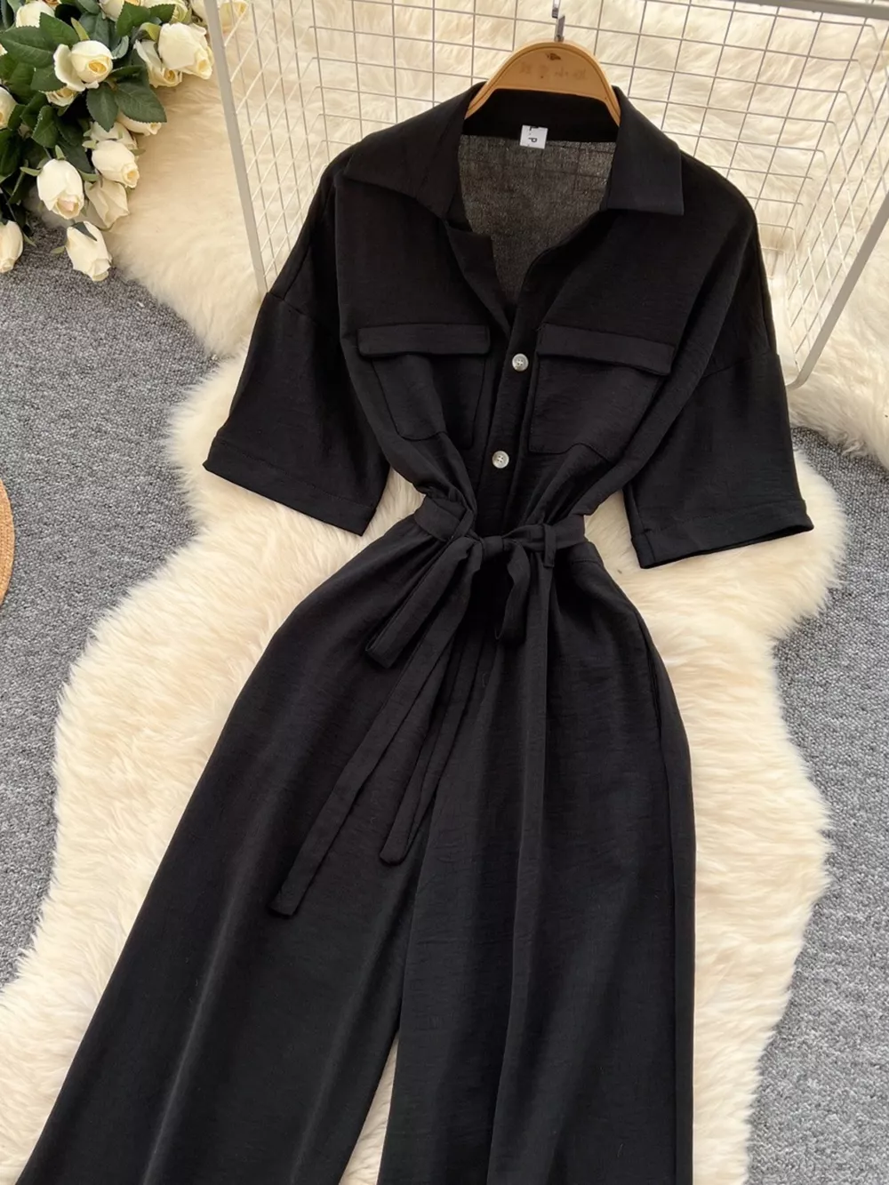 Tie Waist Wide Leg Jumpsuit, image 2