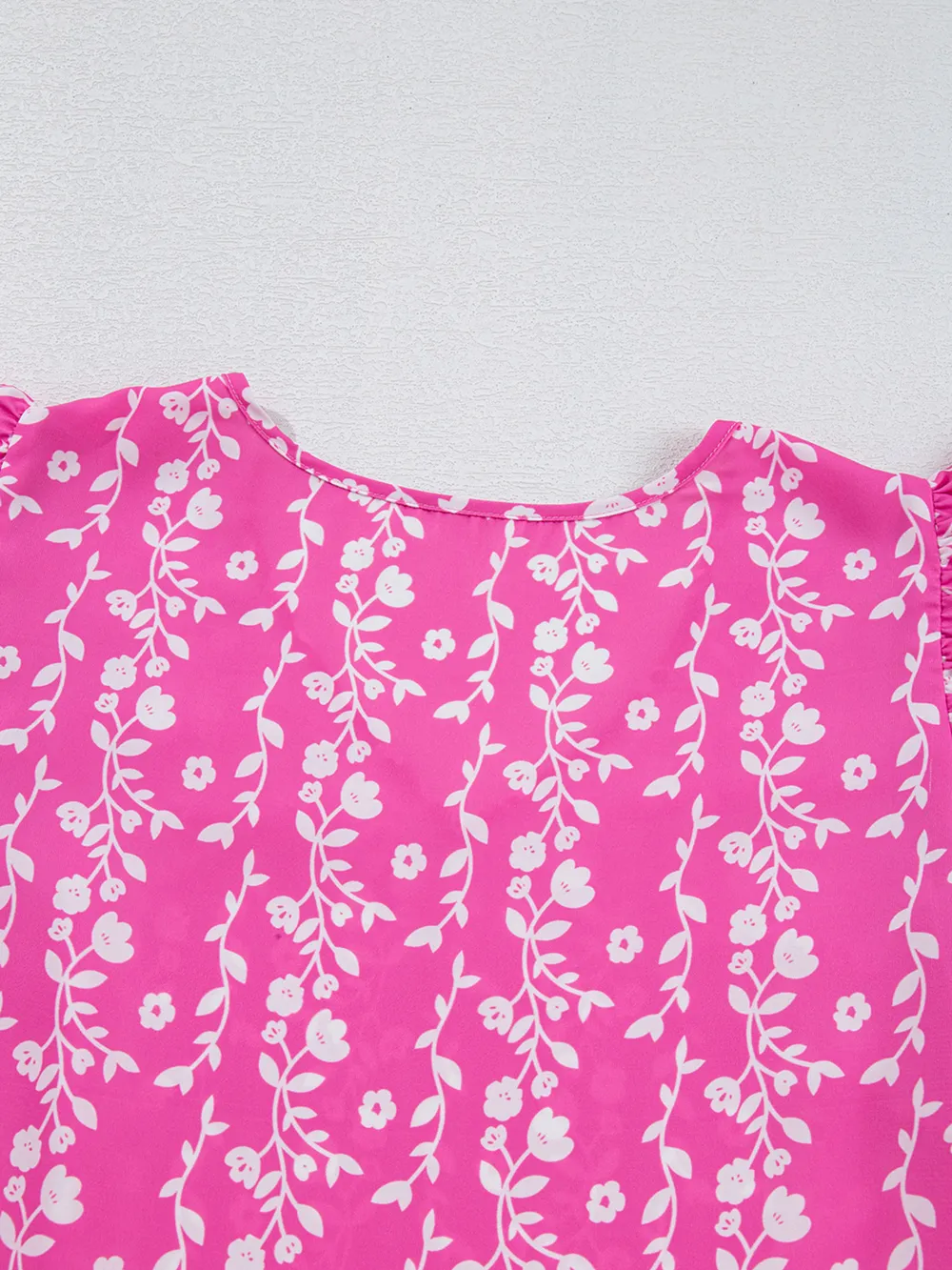 Floral Print Ric-rac Tiered Ruffled V Neck Blouse, image 8