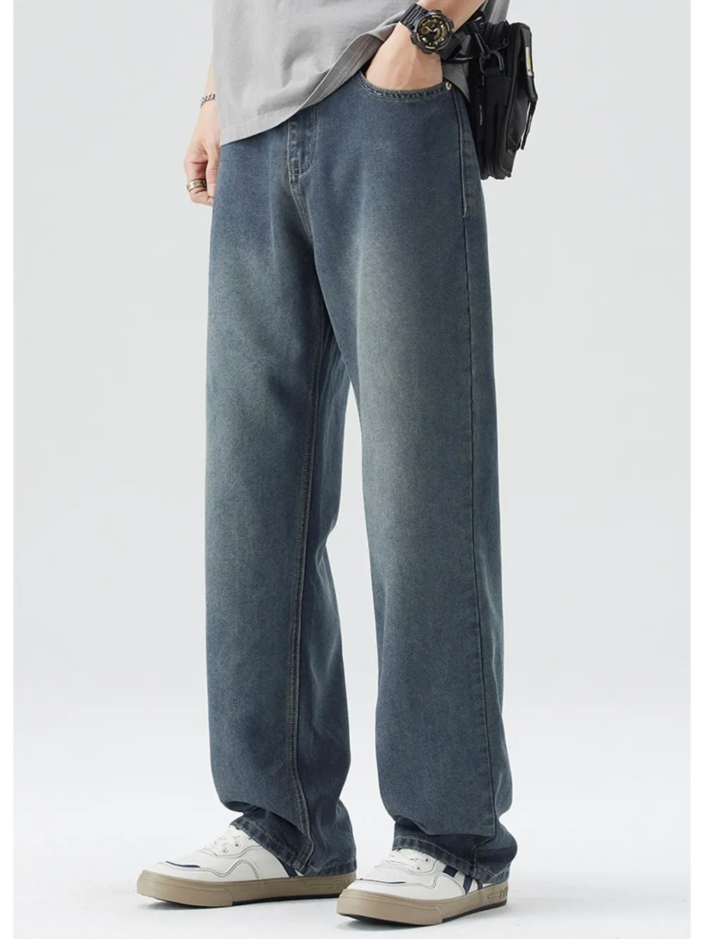 Men's Wide-Leg Relaxed Fit Jeans, image 7