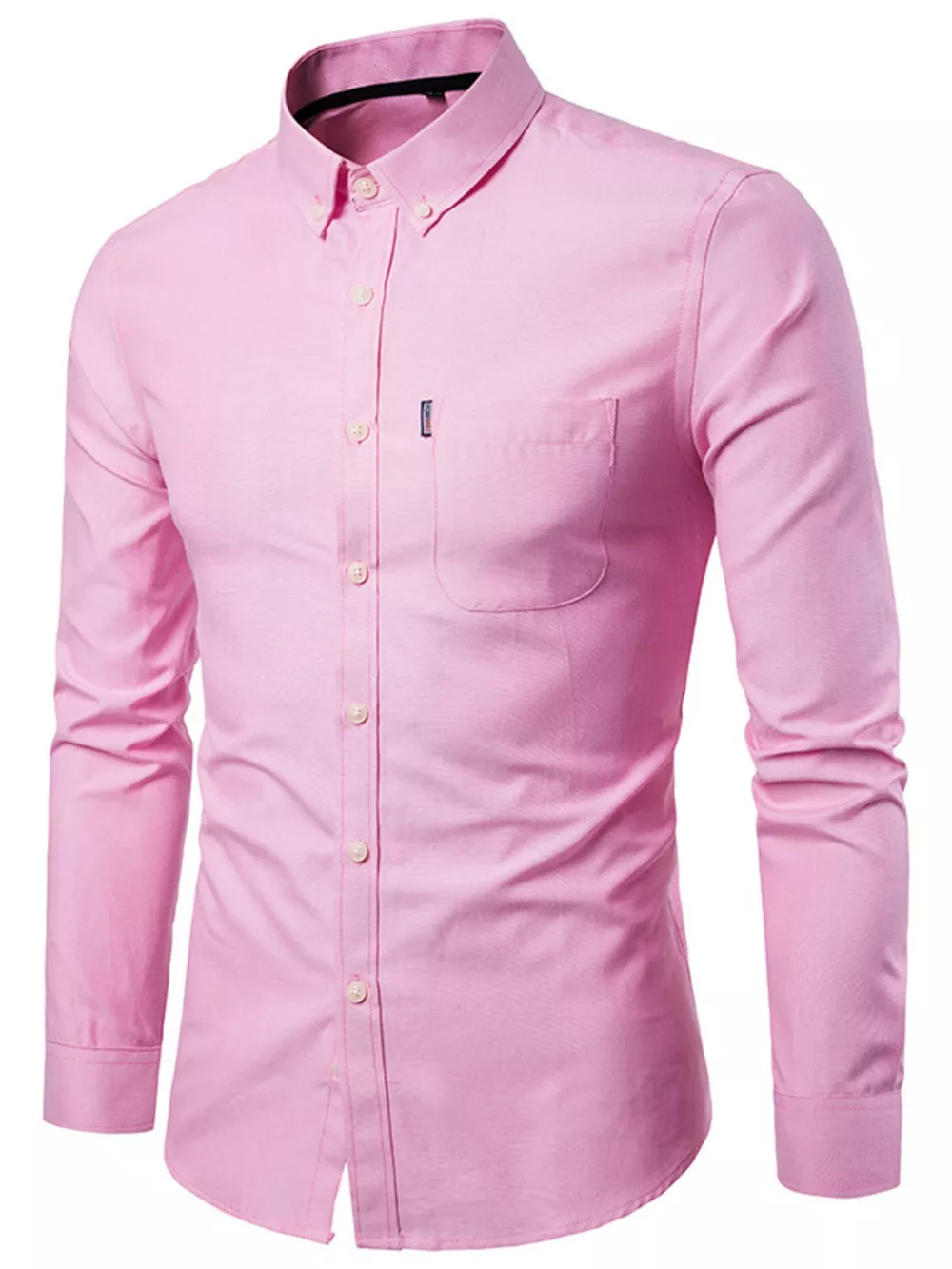 Men's Plus Size Slim Fit Long Sleeve Button-Down Shirt, image 6