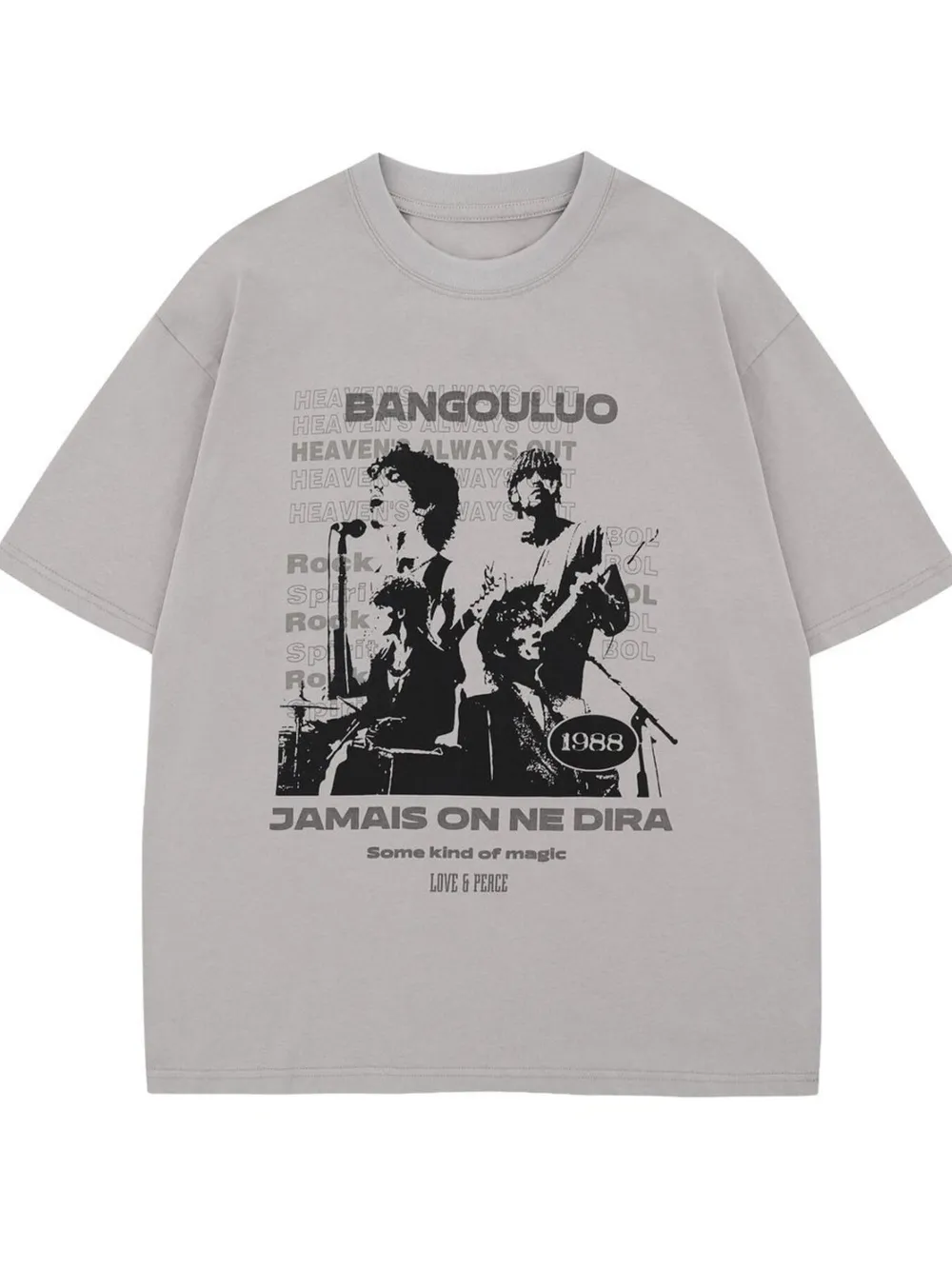 Men's Graphic Round Neck Oversized T-Shirt, image 3