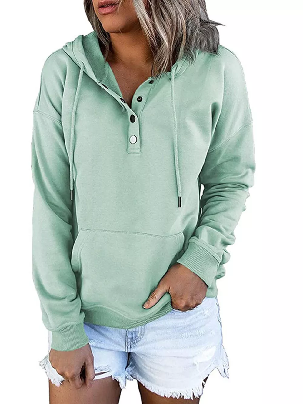 Full Size Kangaroo Pocket Drawstring Long Sleeve Hoodie Plus Size, image 16