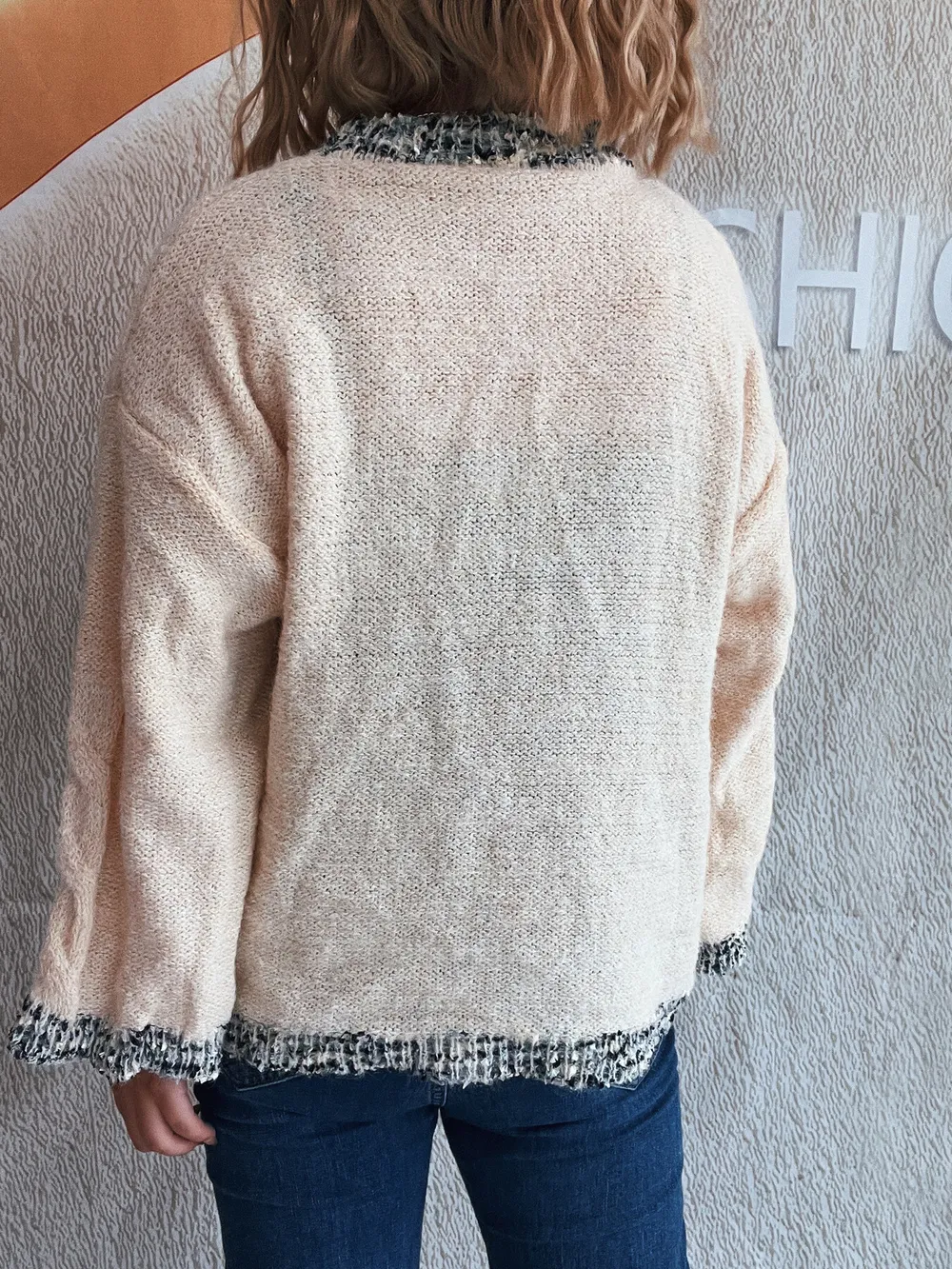 Contrast Trim Detail Round Neck Sweater, image 9