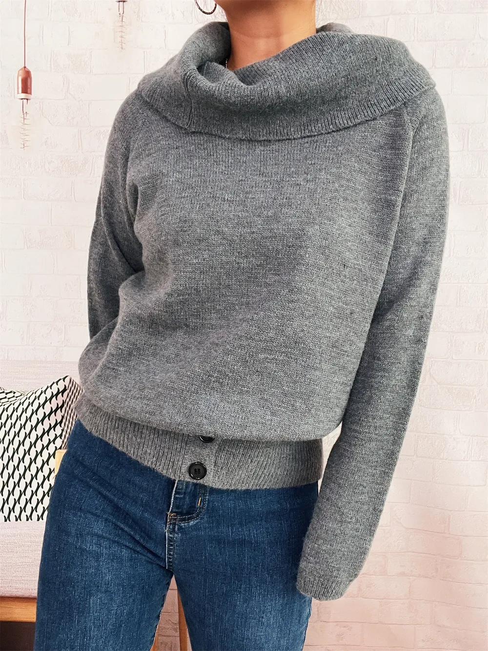 Striped Turtleneck Long Sleeve Sweater, image 14