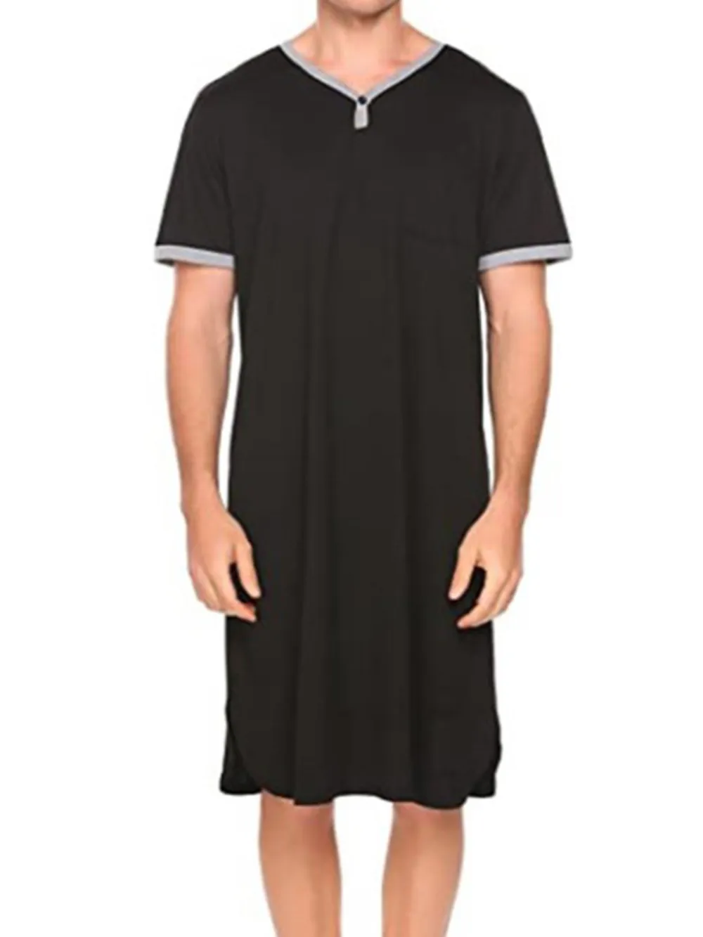 Men's Plus Size Contrast Trim Short Sleeve Loungewear