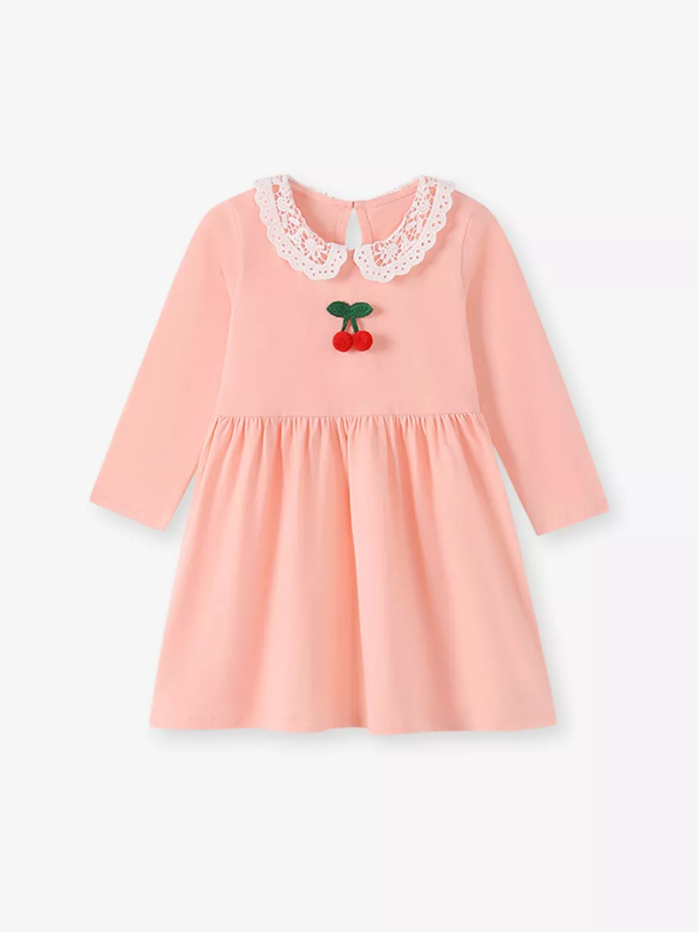 Children's Cherry Lace Collar Long Sleeve Dress, image 3