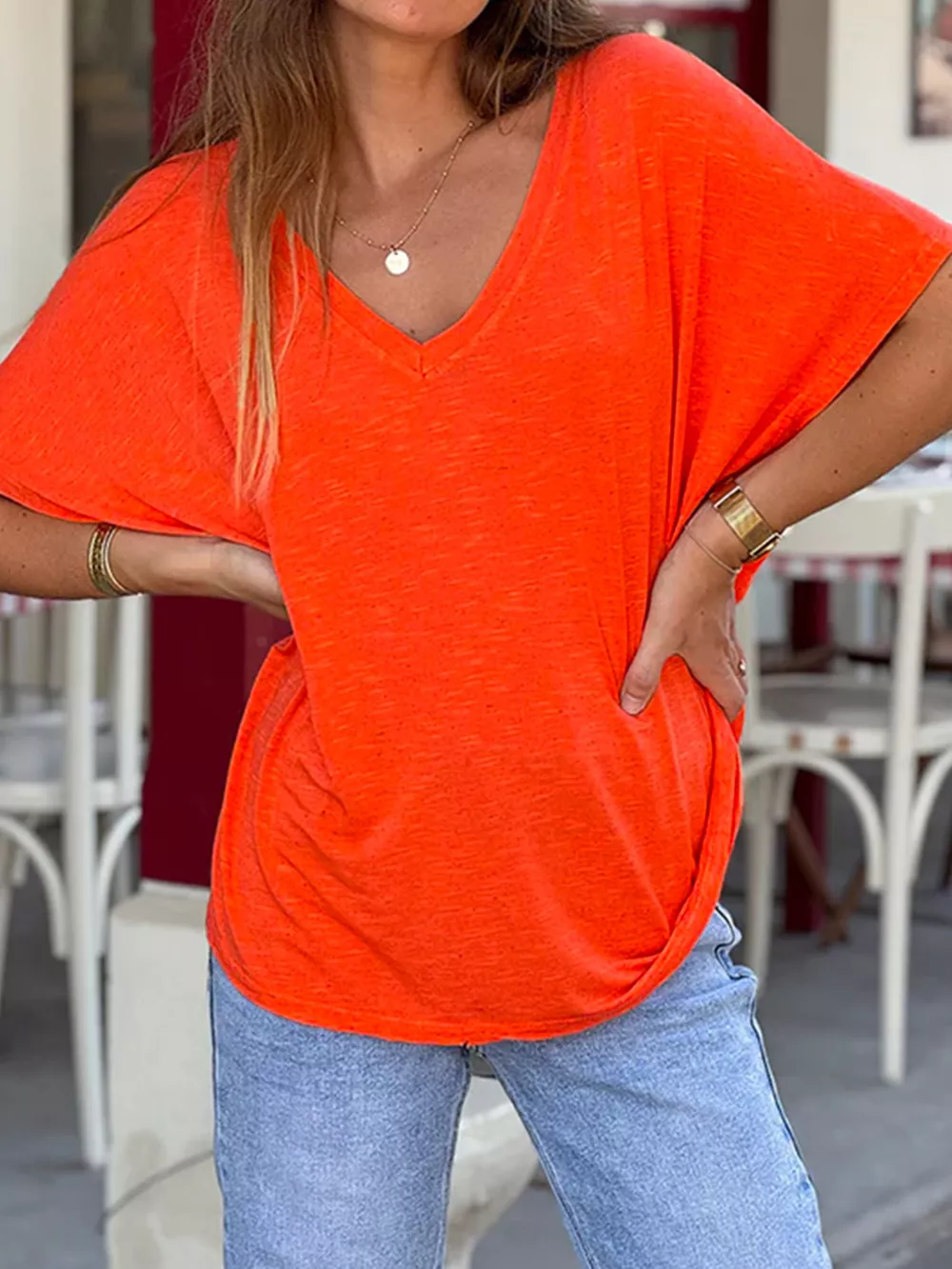 Casual V-Neck Relaxed Fit T-Shirt, image 18
