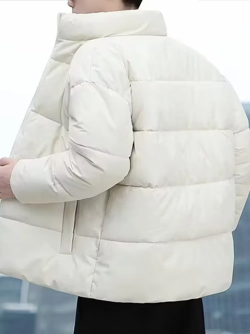 Men's Plus Size Quilted Zip Up Winter Coat, image 7