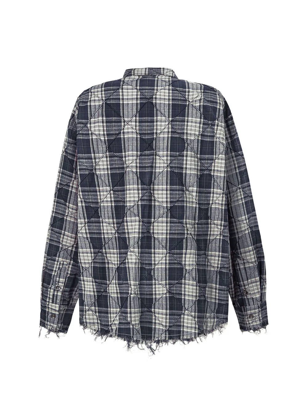 Men's Raw Hem Plaid Button Up Shirt, image 3