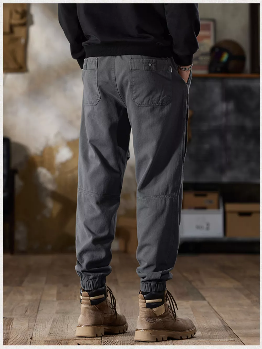 Men's Full Size Casual Drawstring Cargo Joggers Plus Size, image 5