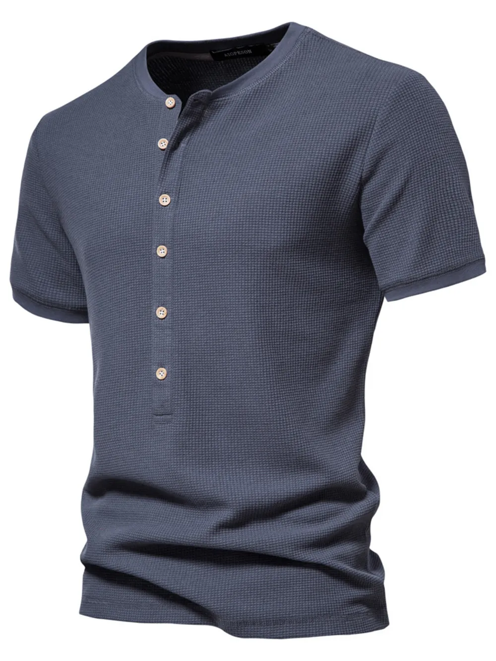 Men's Button Detail Short Sleeve T-Shirt, image 2