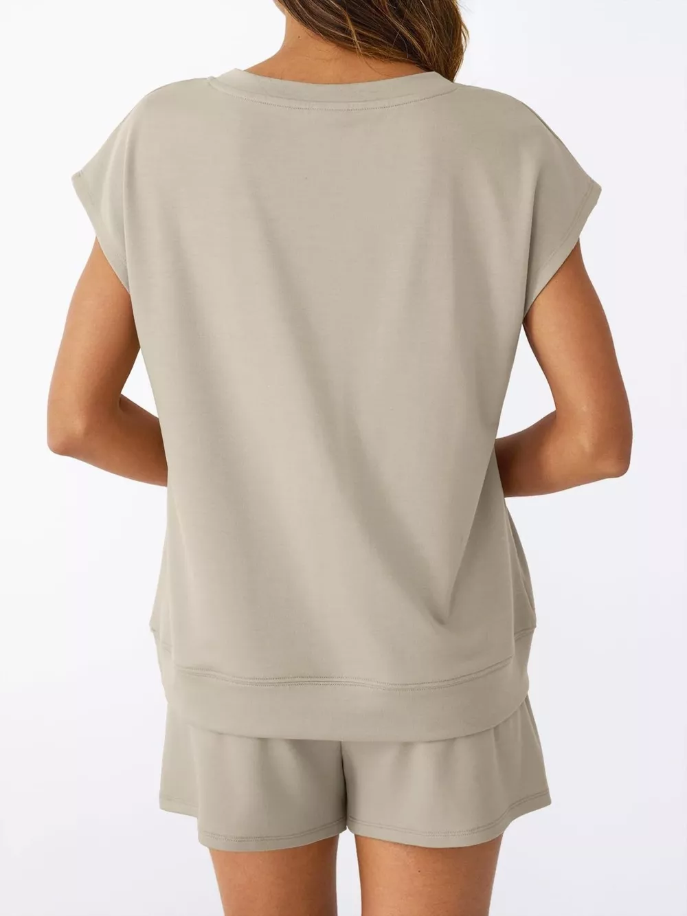 Casual V-Neck T-Shirt and Shorts Set, image 6