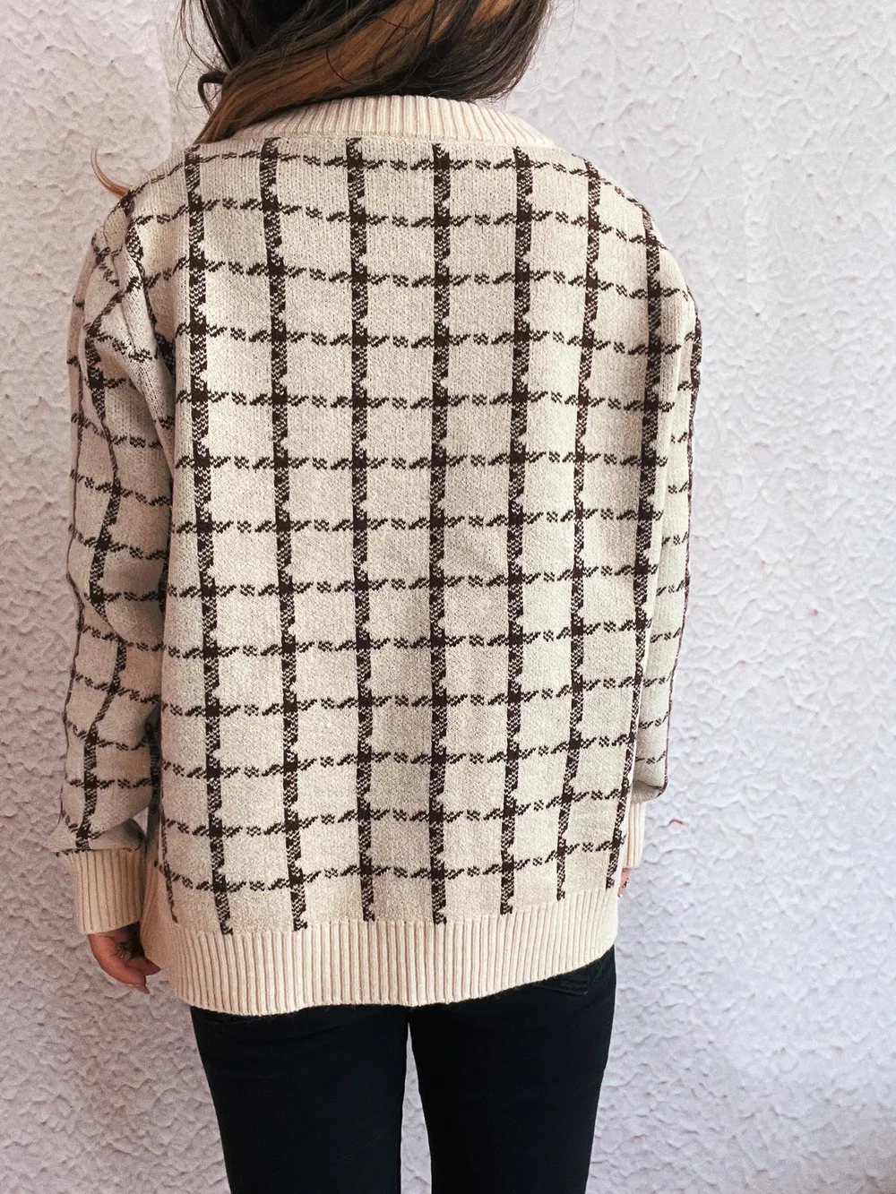 Plaid Pattern Zip Up Cardigan, image 10