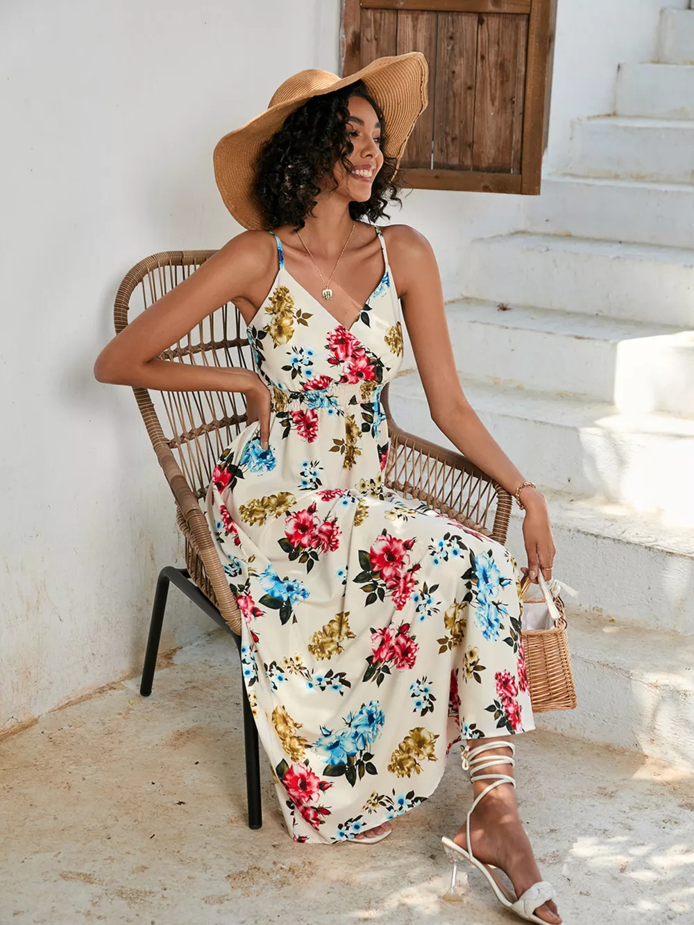 Floral Print Spaghetti Strap Midi Dress, image 23