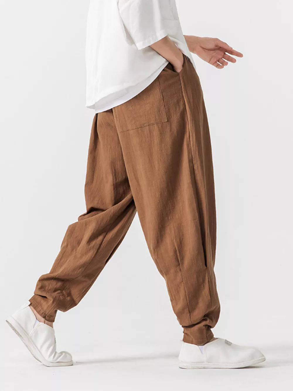 Men's Plus Size Loose Fit Harem Pants, image 6
