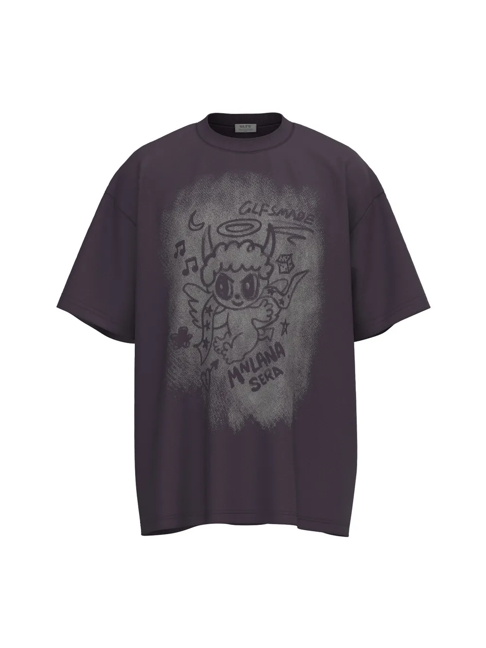 Men's Cartoon Character Graphic Oversized T-Shirt, image 2