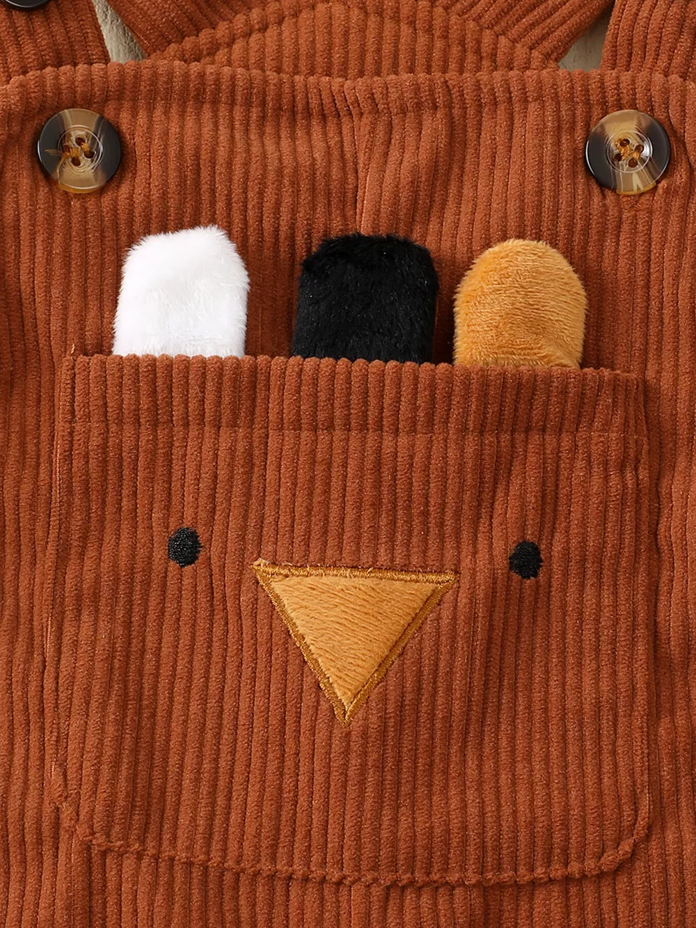 Children's Cartoon Pocket Corduroy Overalls, image 3