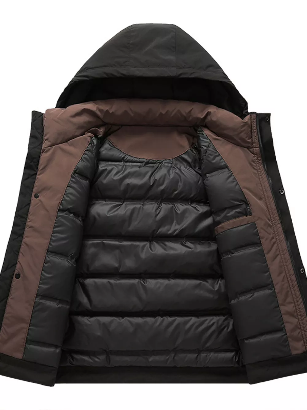 Men's Plus Size Hooded Puffer Jacket with Multiple Pockets, image 4