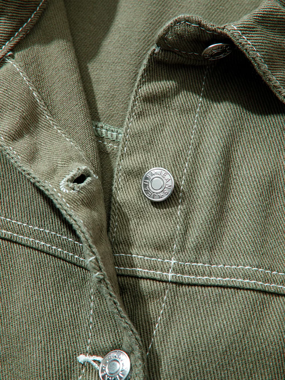 Patched Pocket Collared Button Front Boyfriend Denim Jacket, image 10