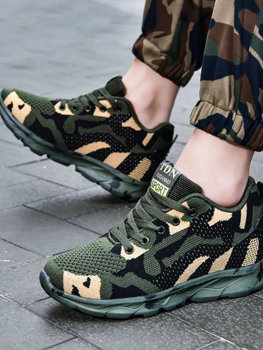 Camouflage Mesh Athletic Sneakers, image 4