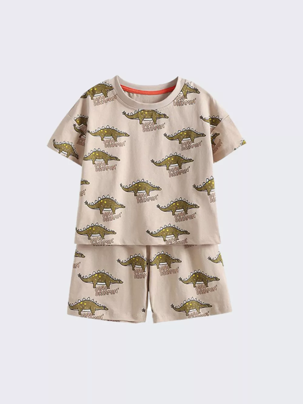 Children's Dinosaur Print Round Neck Tee and Shorts Set, image 4