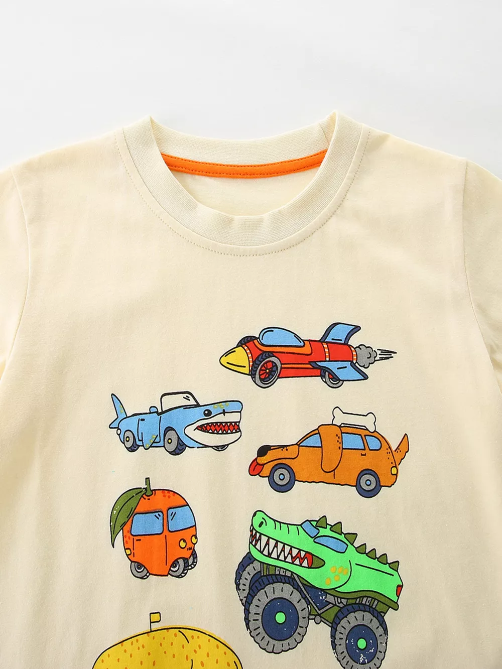 Children's Vehicle Print Crew Neck Short Sleeve T-Shirt, image 3