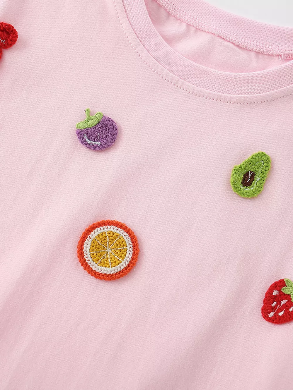 Children's Fruit Applique Round Neck T-Shirt, image 3