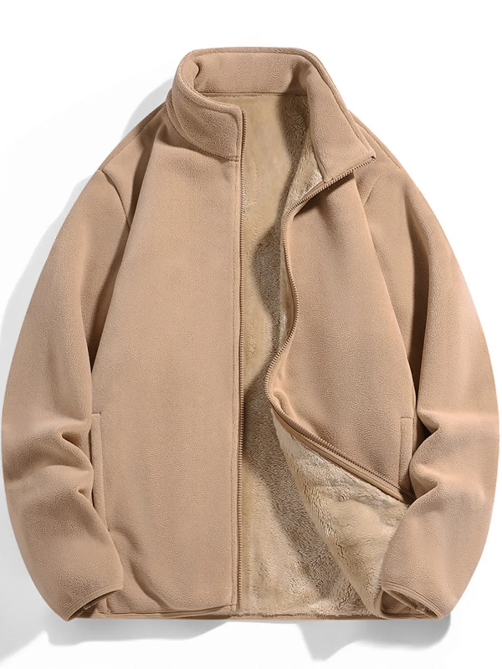 Men's Plus Size Fleece Lined Zip-Up Top, image 10