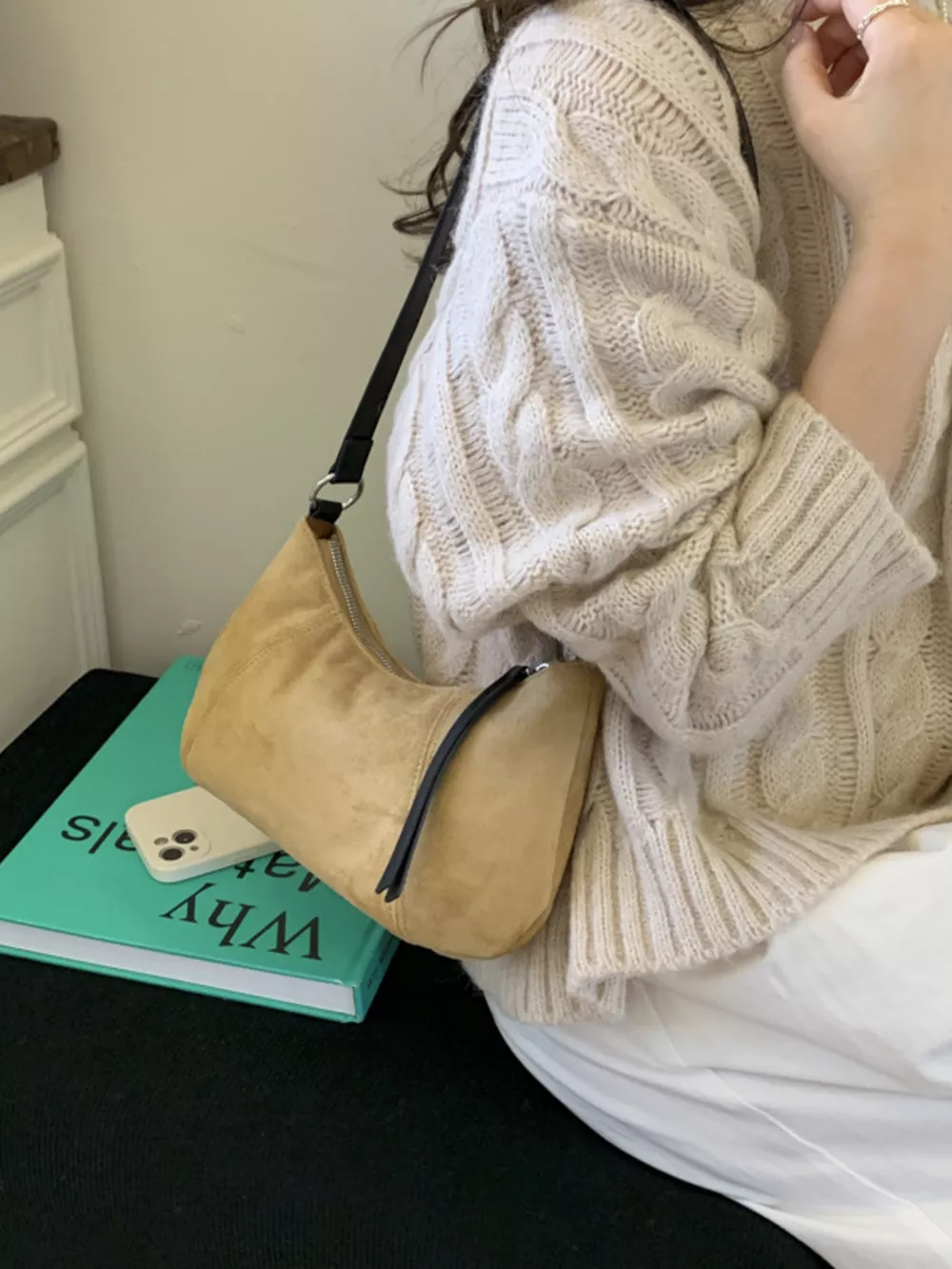Vintage Suede Crossbody Bag, image 7