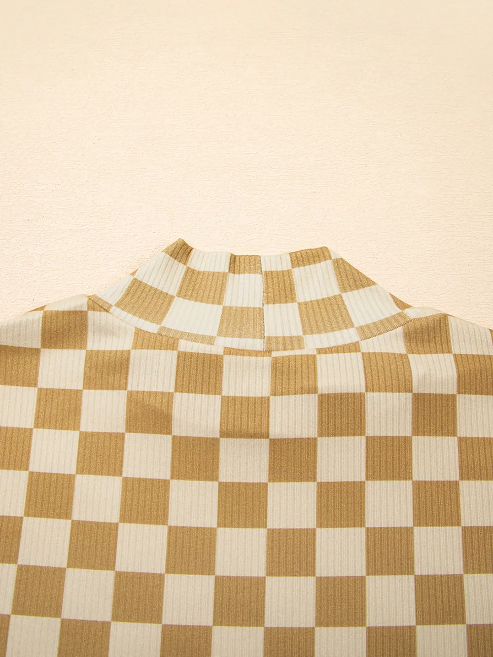 Check Pattern Turtleneck Slim Long Sleeve Tee, image 5