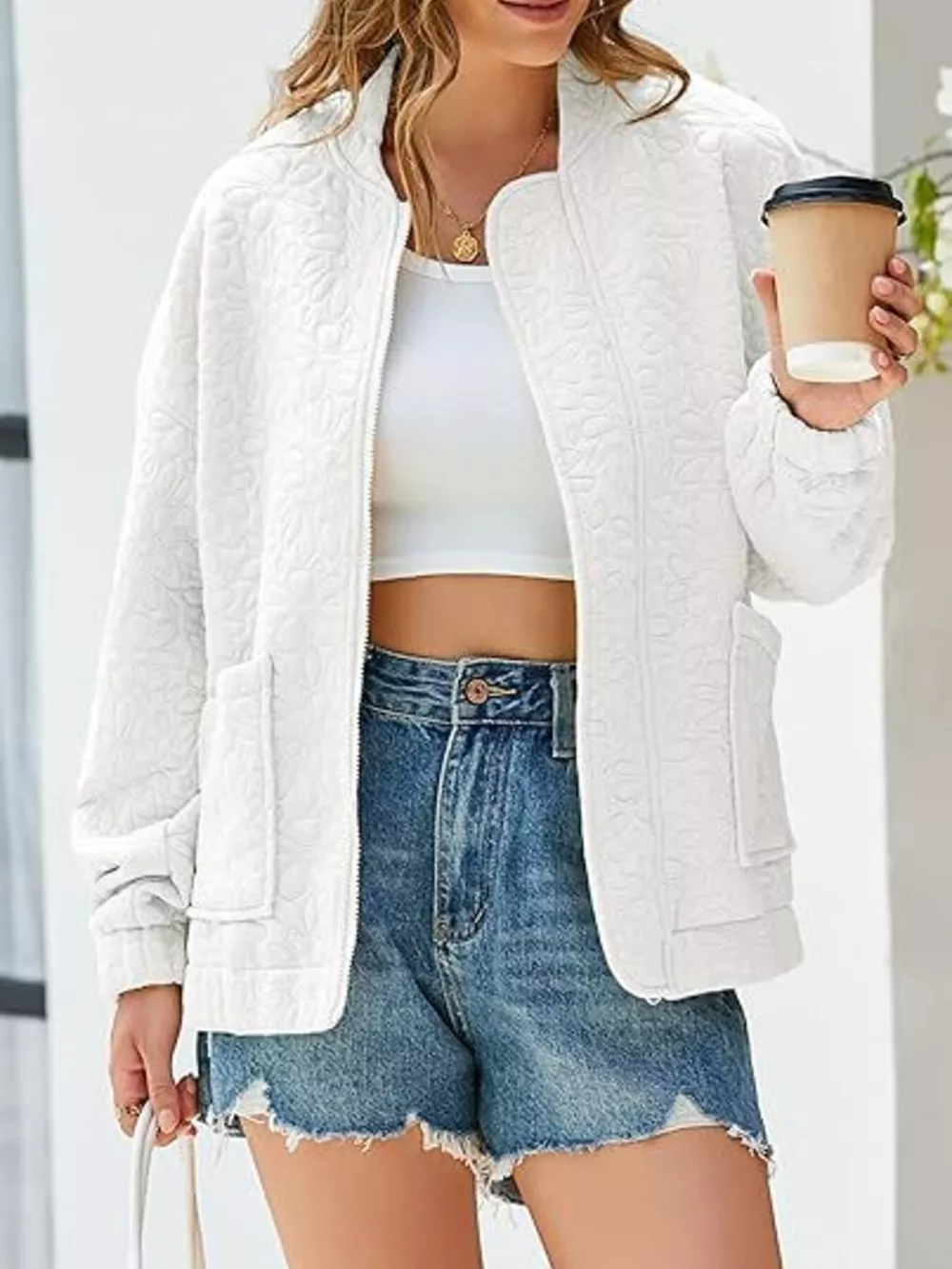 Floral Quilted Zip Up Jacket, image 14