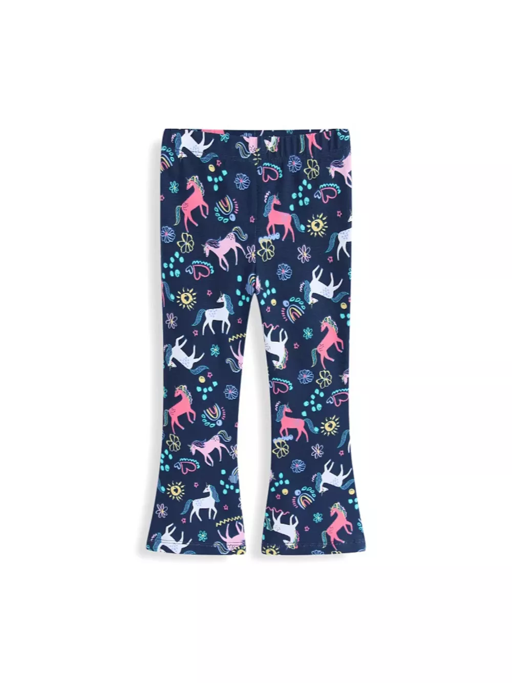 Children's Unicorn Print Flare Leggings, image 2