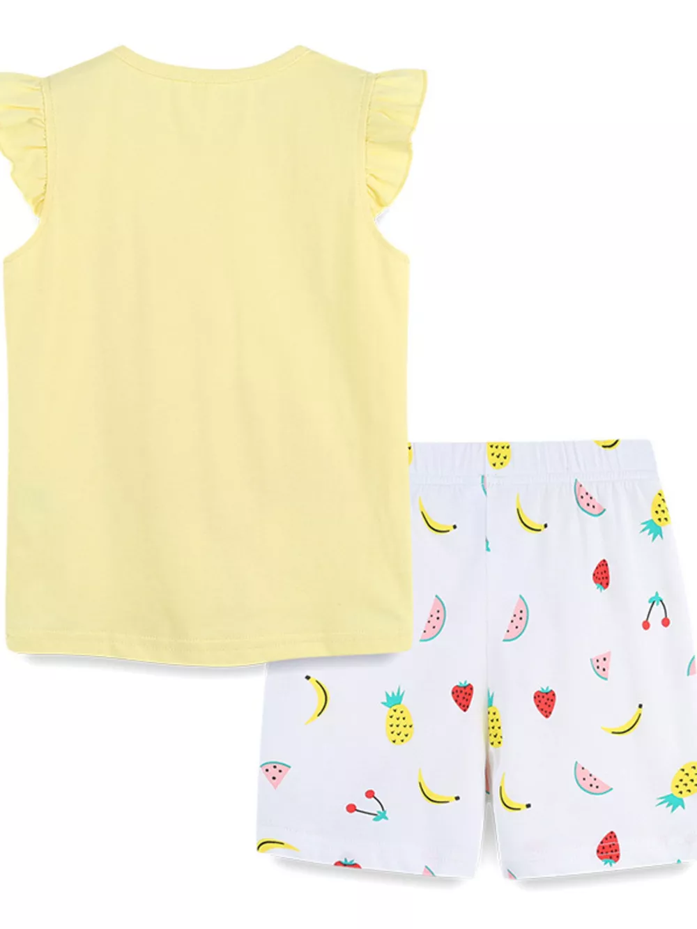 Children's Ruffled Flamingo Top and Fruit Print Shorts Set, image 4