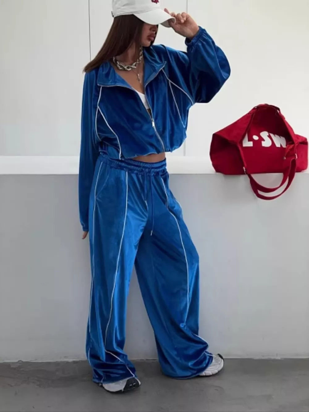 Zip Up Long Sleeve Top and Pants Set, image 7