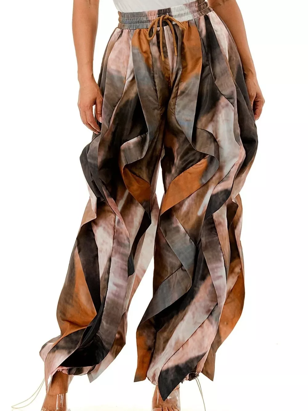 Printed Cargo Pants with Drawstring Waist, image 5