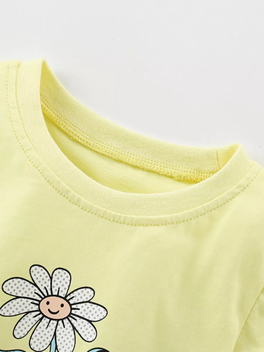 Children's Cute Daisy Print Graphic Sleeve T-Shirt, image 4