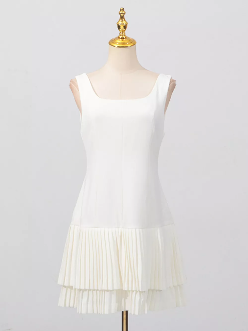 Square Neck Pleated Mini Dress, image 7