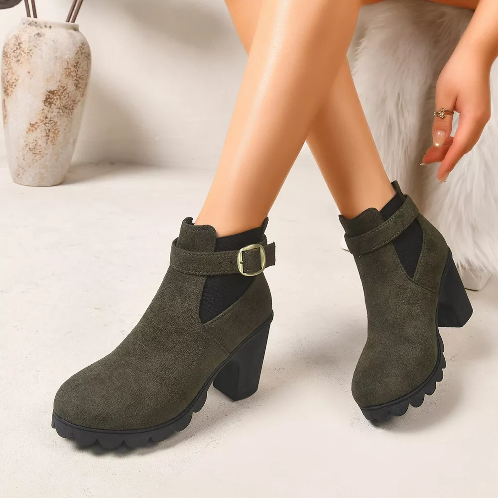 Round Toe Block Heels Boots, image 6