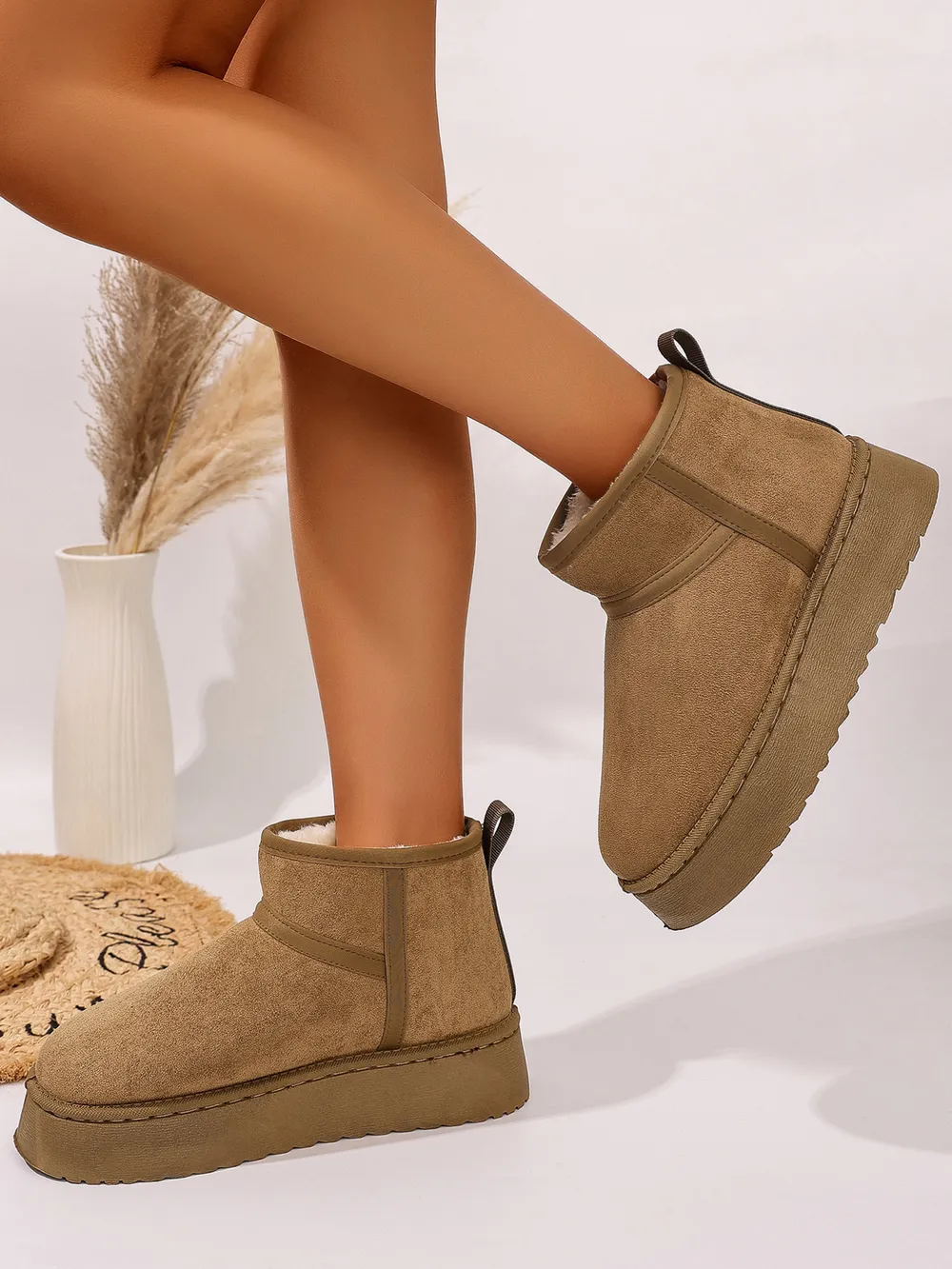Platform Winter Ankle Boots with Cozy Fleece Lining, image 6