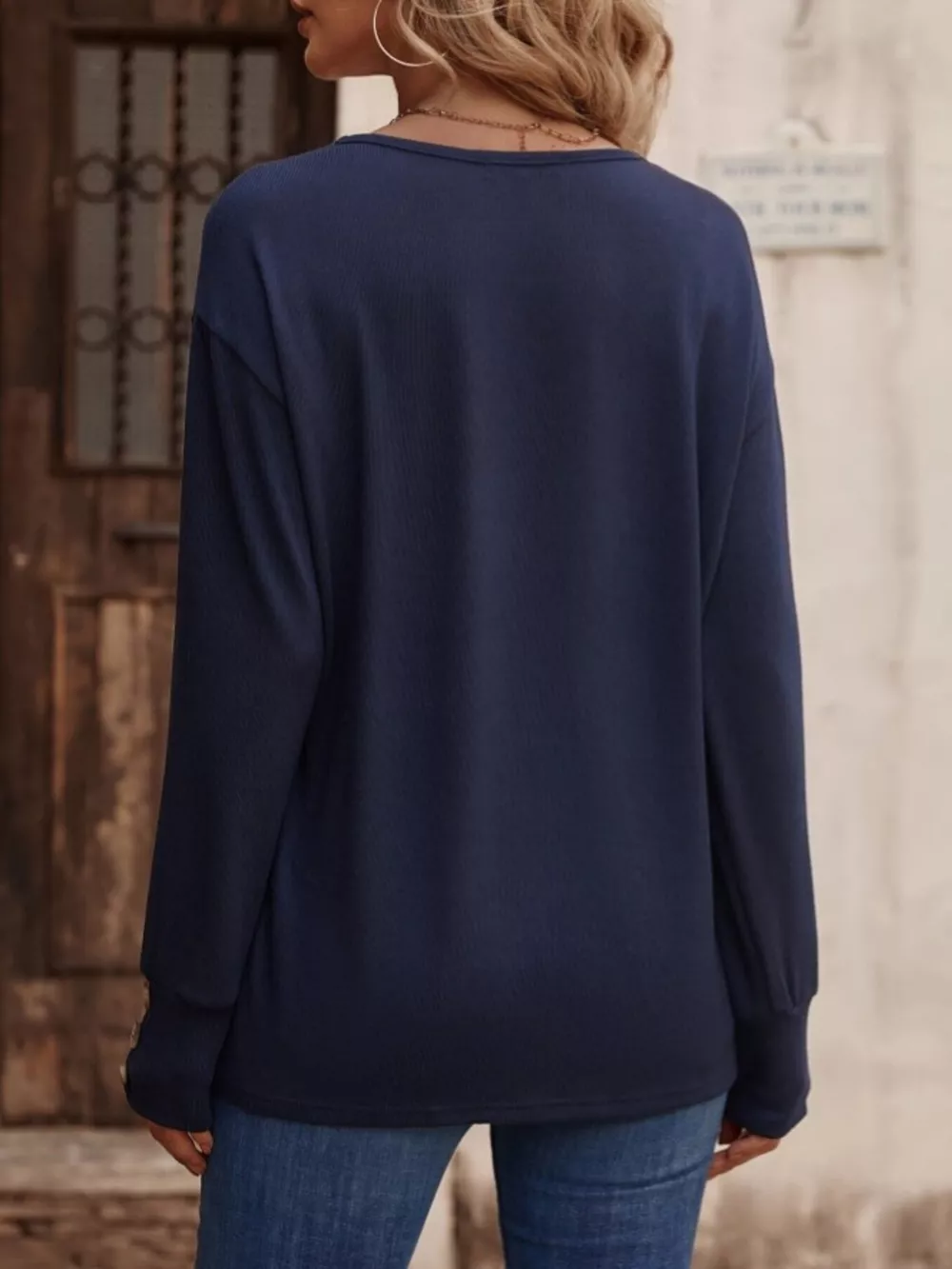 V-Neck Long Sleeve T-Shirt, image 35
