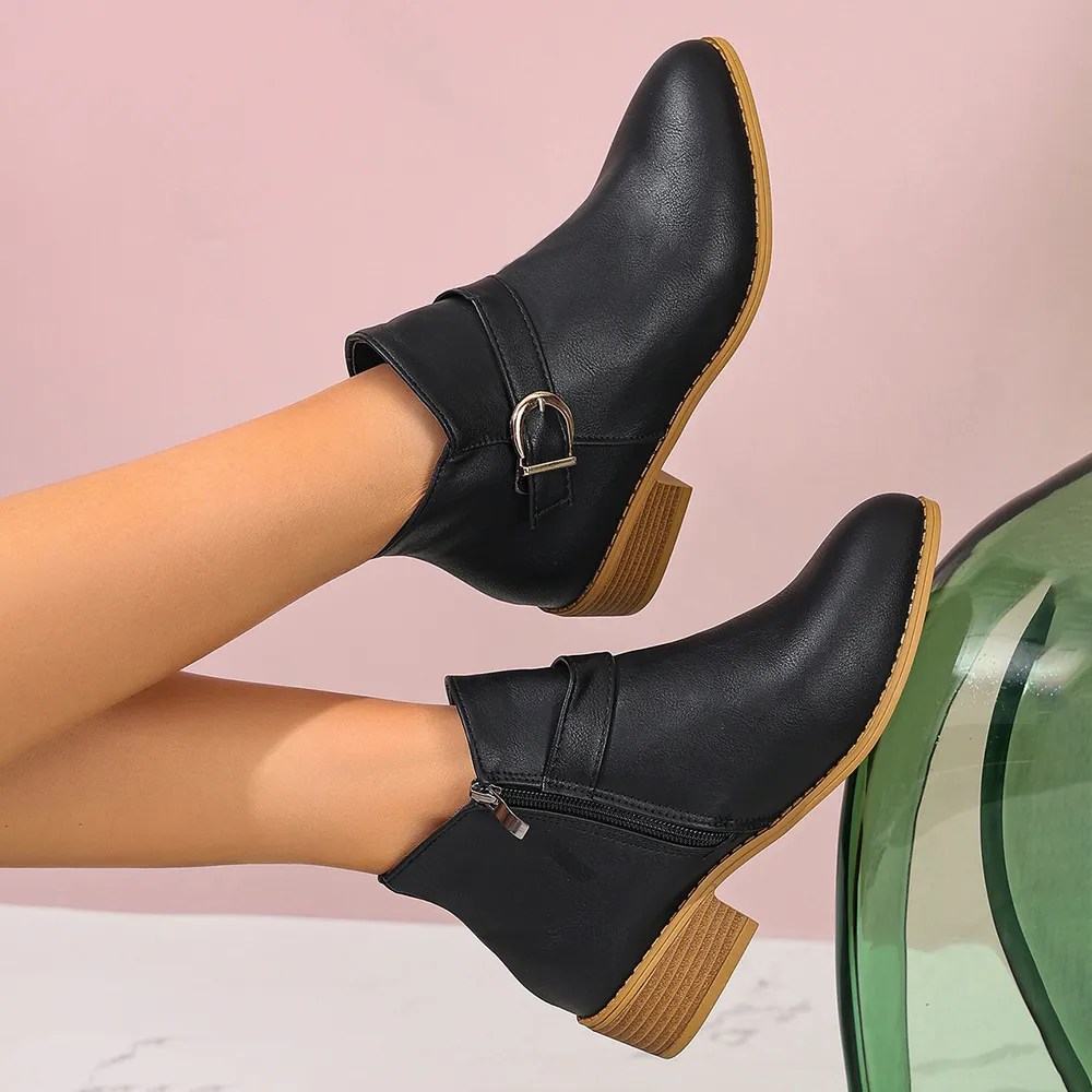 Point Toe Block Heels Boots, image 4