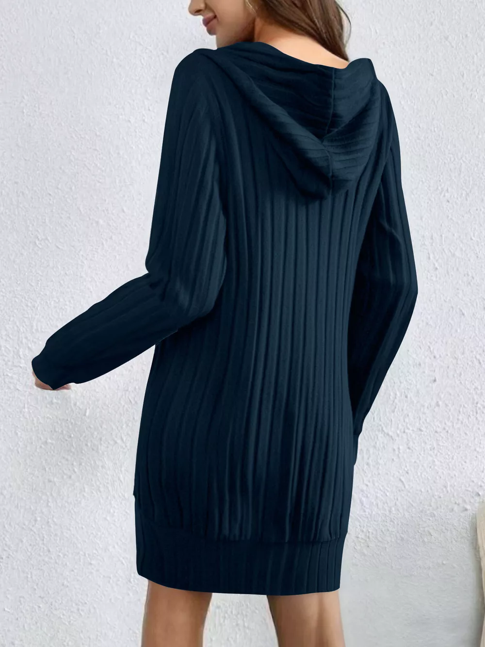 Ribbed Knit Hoodie Dress, image 11