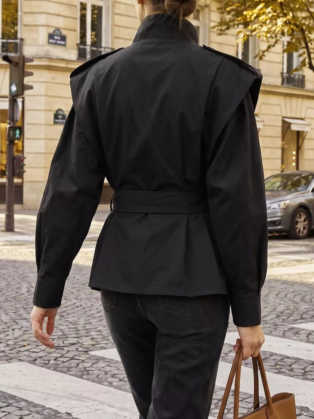 Stand-Collar Belted Outerwear, image 5