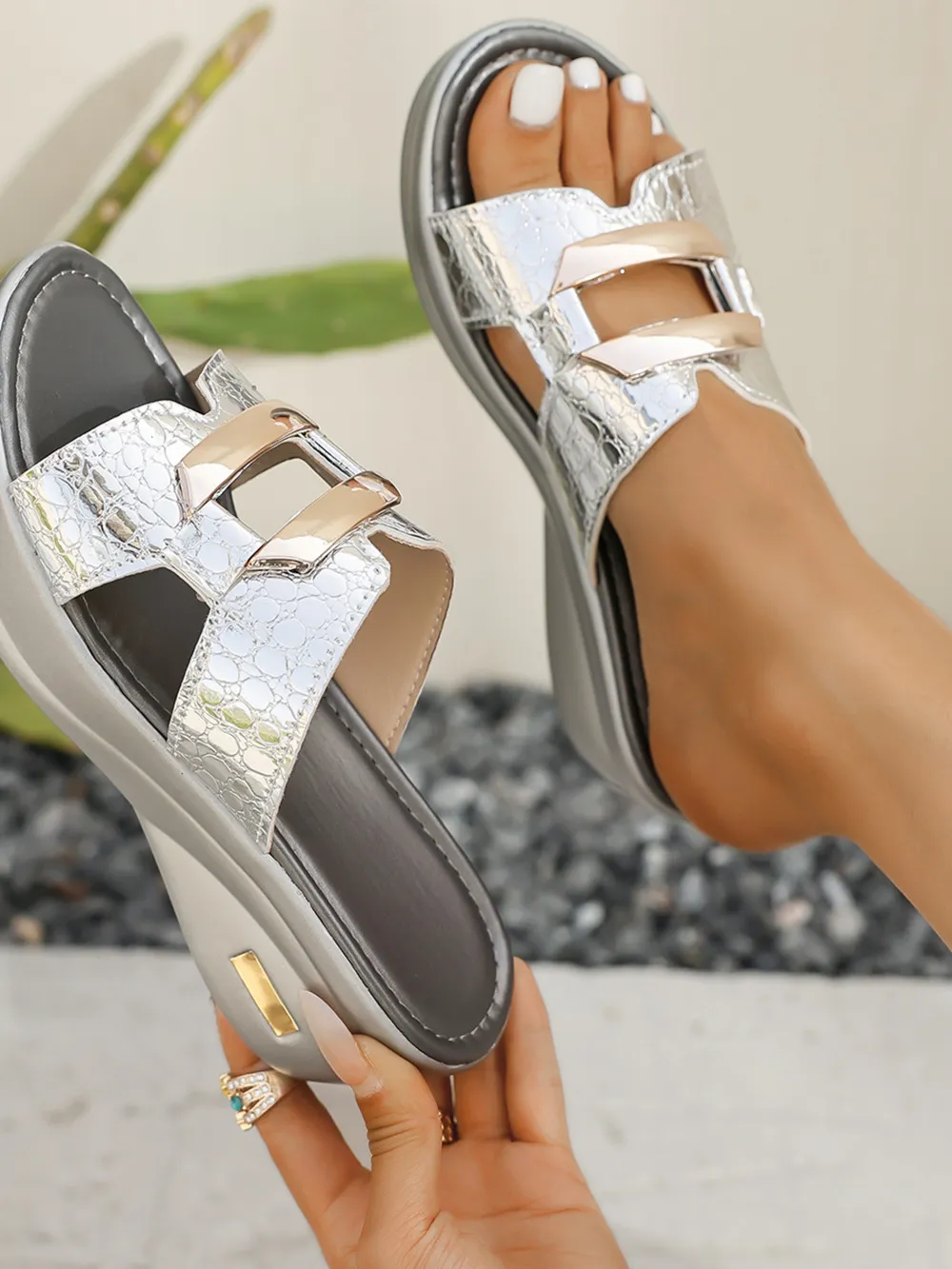 Open Toe Platform Wedge Sandals, image 5